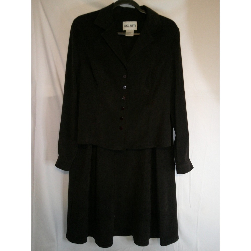 PLAZA SOUTH‎ Brown Skirt Suit Set Career Professional Women Size 10